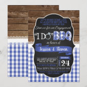 Je fais BBQ Répétition Dîner Invitation - Bleu (Devant / Derrière)