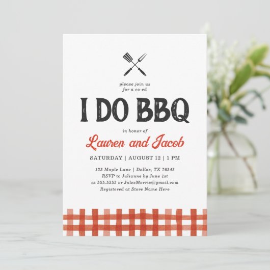 Je fais BBQ Rustic Couples Invitation Wedding show (Debout devant)