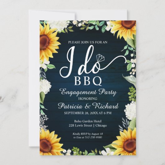 Je fais BBQ Rustic Engagement Party Invitation (Devant)