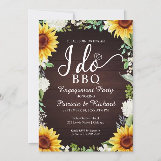 Je fais BBQ Rustic Engagement Party Invitation (Devant)
