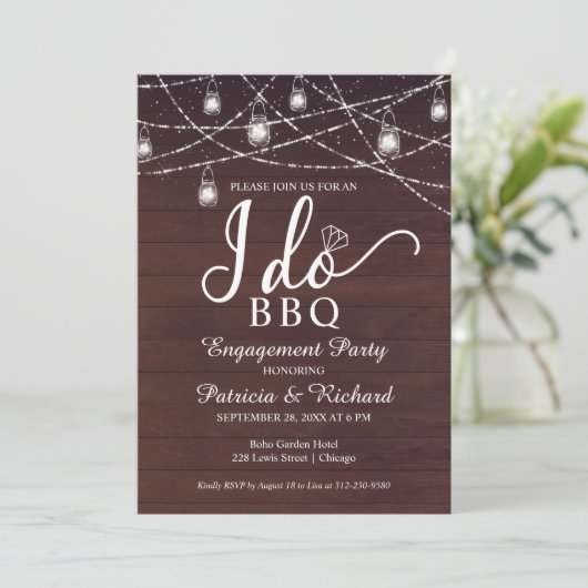 Je fais BBQ Rustic Engagement Party Invitation (Debout devant)