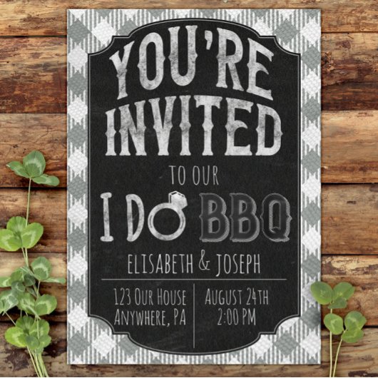 Je fais BBQ Silver Invitation Wedding shower et nu