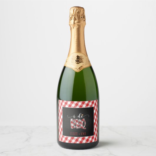 Je fais BBQ Sparkling Vin Étiquette - Rouge - Cust (Devant)