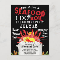 Je fais Fiançailles Seafood Party Invitation