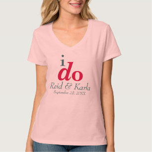 Je fais mariage personnalisé Date V-Neck T-Shirt