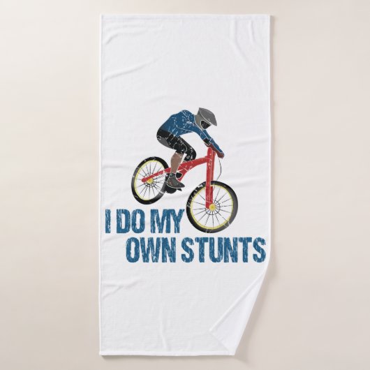 Je Fais Mes Propres Stunts Mountain Biker Vintage (Serviette de bain)