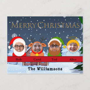 Je familie is Santa Reindeer Elf en Angel Photo Briefkaart