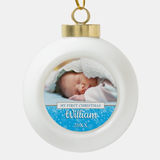 Je favoriete Baby eerste kerstmis Keramische Bal Ornament (Voorkant)