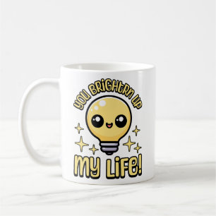 Je fleurt mijn leven op! Schattigee gloeilamp woor Koffiemok