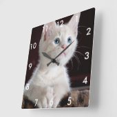 Je foto Aangepaste vierkant klok met witte cijfers (Hoek)