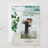 Je foto Beach Lace Weddenschap Hartelijk dank Bedankkaart (Voorkant)