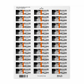 Je foto bruiloft Oranje Crush  Damask Etiket (Full Sheet)