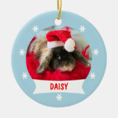 Je foto Bunny Snowflake kerstversiering Keramisch Ornament (Voorkant)
