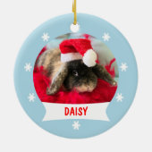 Je foto Bunny Snowflake kerstversiering Keramisch Ornament (Achterkant)