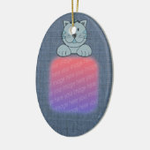 Je foto Cute Blue Cat Ornament (Links)