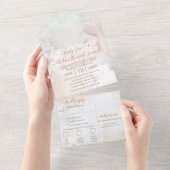 Je foto groenblijvende krans Geheim bos tuin All In One Uitnodiging (Afscheurbaar)