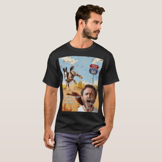 Je foto, Krijg je trappen, haver, Arizona, ezel T-shirt (Voorkant volledig)