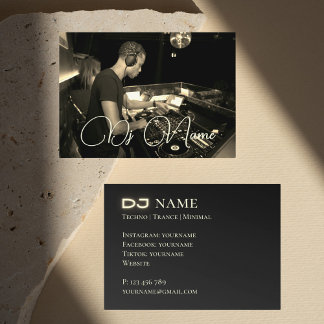 Je foto muziek DJ visitekaartje