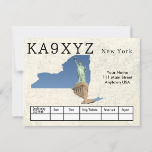 Je foto New York Shaped Cutout Custom QSL Briefkaart
