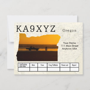 Je foto Oregon Shaped Cutout Custom QSL Briefkaart