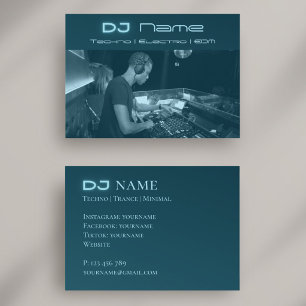 Je foto techno muziek DJ visitekaartje