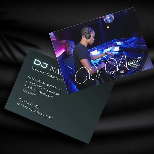 Je foto techno muziek DJ visitekaartje
