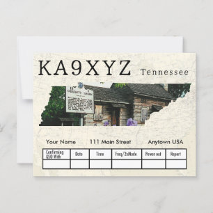 Je foto Tennessee Shaped Cutout Custom QSL Briefkaart