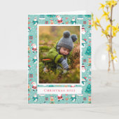 Je foto toevoegen | Kerstpatroon Kaart (Gele Bloem)