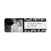 Je foto Weddenschap  Black Damask Etiket (Voorkant)
