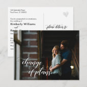 Je foto + Wijziging plannen uitgesteld huwelijk Briefkaart (Voorkant / Achterkant)