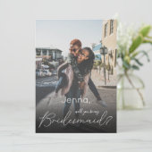 Je foto zal mijn Bridesmaid zijn? Wit Kaart (Staand voorkant)