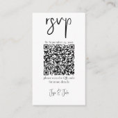 Je foto, zwarte en witte QR code bruiloft RSVP Informatiekaartje (Voorkant)