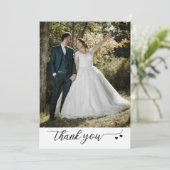 Je foto's schrijven zwart en wit huwelijk bedankkaart (Staand voorkant)
