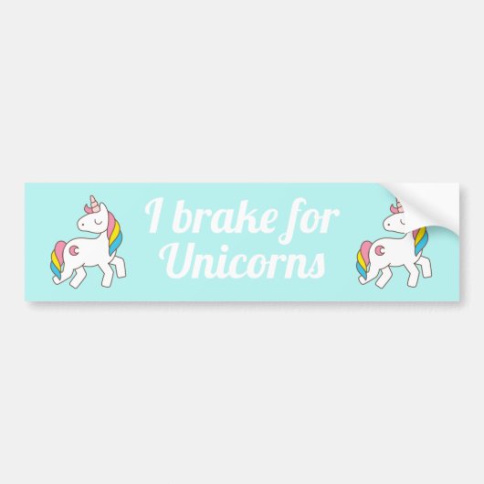 Je freine pour unicorns bumper sticker (Devant)