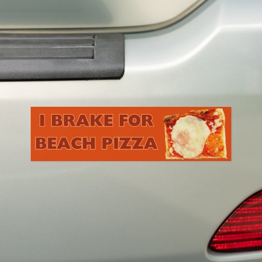 Je Freins Pour Sticker Bumper Pizza Plage (En voiture)