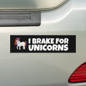 JE FREINS POUR UNICORNS RAINBOW BUMPER STICKERS (En voiture)