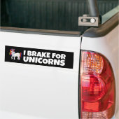 JE FREINS POUR UNICORNS RAINBOW BUMPER STICKERS (Sur camion)