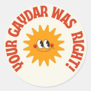 Je Gaydar had gelijk! Queer Smile Sun Ronde Sticker