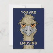 Je gebruikt Funny Emu Pun Kaart (Voorkant)