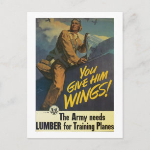 Je geeft hem Wings. Briefkaart