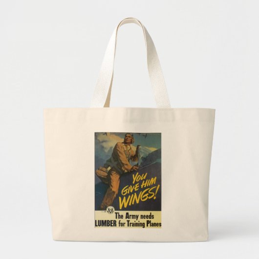 Je geeft hem Wings. Grote Tote Bag (Voorkant)
