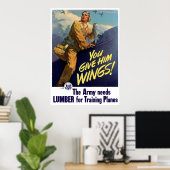 Je geeft hem Wings. Poster (Thuiskantoor)