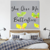Je geeft me vlinders canvas afdruk (Insitu (Slaapkamer))