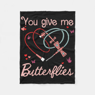 Je geeft me Vlinders Phlebotomist Pbt Valentijn Fleece Deken