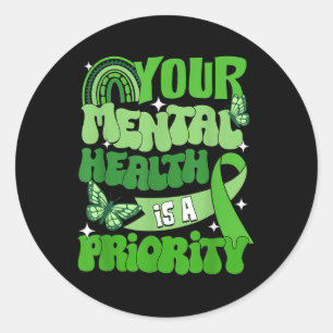 Je geestelijke gezondheid is een prioriteit Geeste Ronde Sticker