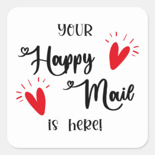 Je gelukkige e-mail is hier sticker slak mail Squa