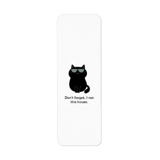 Je gère la maison - Joli Chat - Étiquette d'adress