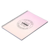 Je geüploade logo | Bewerkbare cirkeltekst Notitieboek (Linkerzijde)