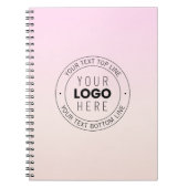 Je geüploade logo | Bewerkbare cirkeltekst Notitieboek (Voorkant)