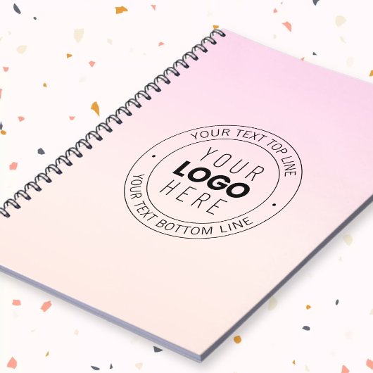 Je geüploade logo | Bewerkbare cirkeltekst Notitieboek